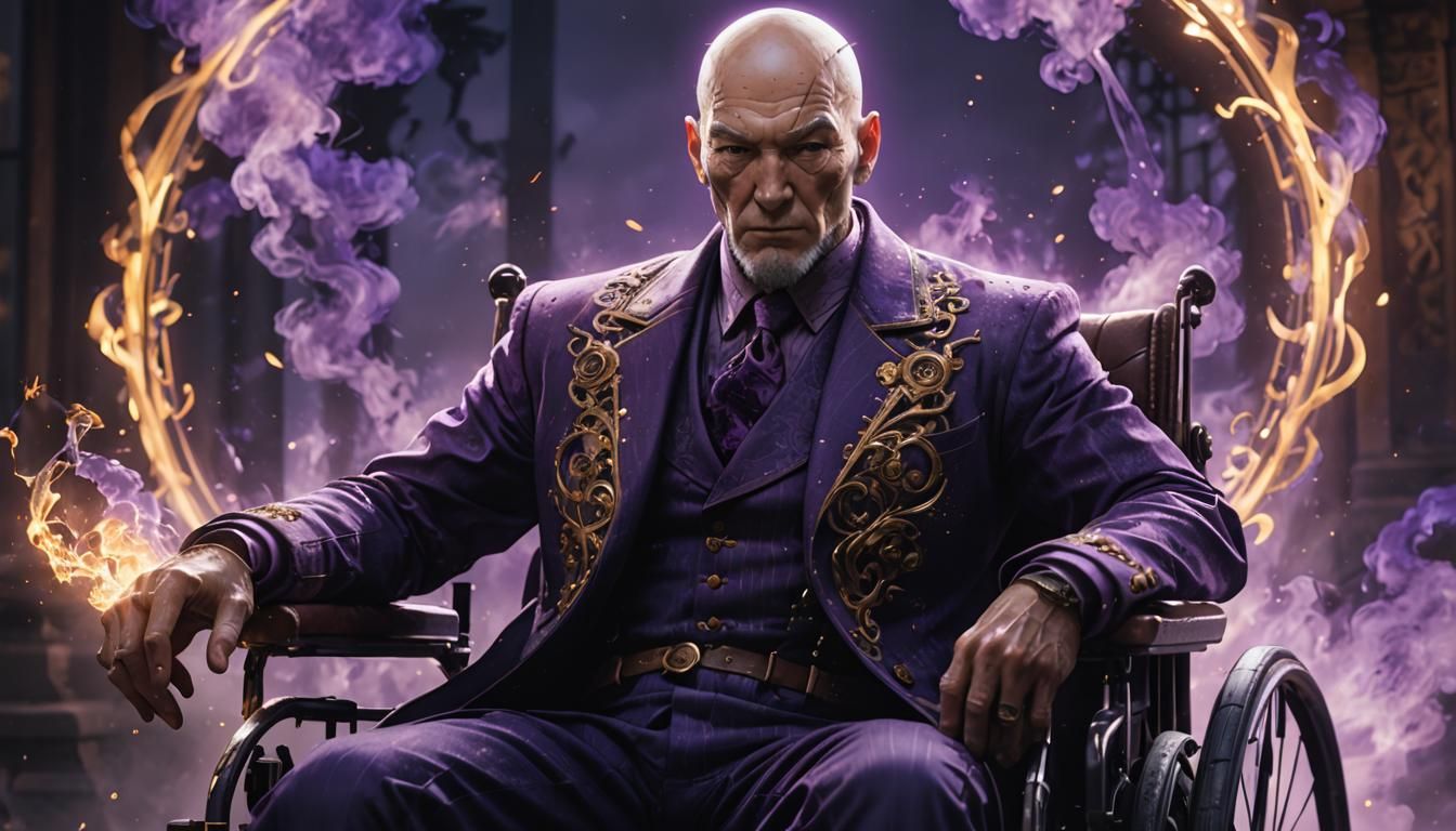 Professor X Portrait in Anime 3D Art Style