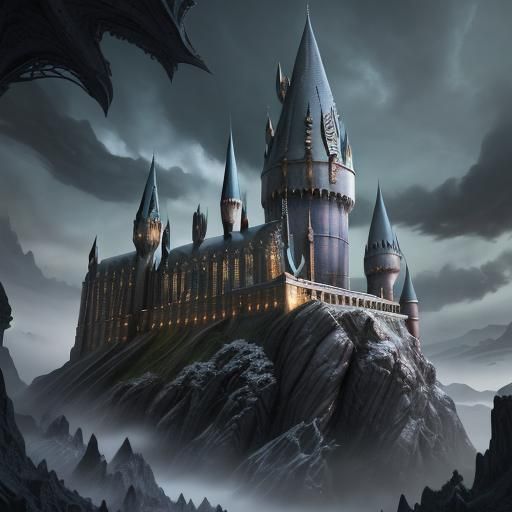 Detailed Matte Painting of Hogwarts in Unreal Engine