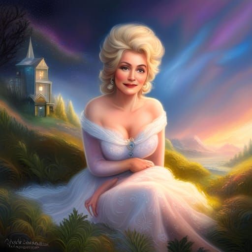 Ethereal Dolly Parton and Elsa Fantasy Fusion