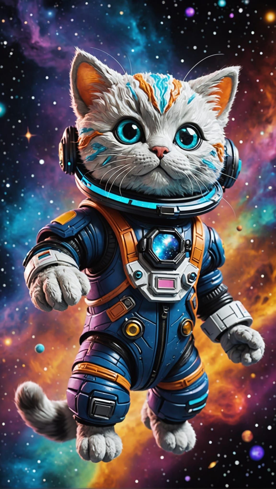 Amigurumi Cat in Zero Gravity Space
