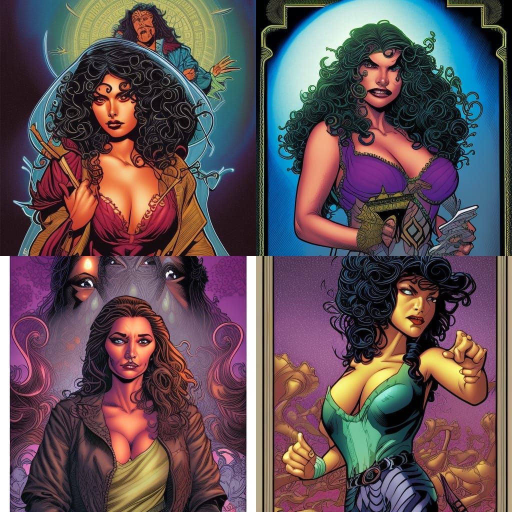 Esmeralda Portrait in Comic Book Art Style