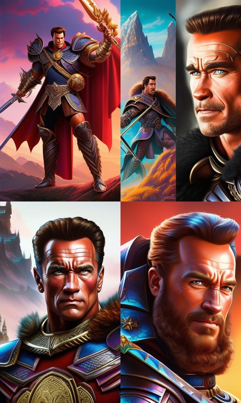 Arnold Schwarzenegger as Handsome Disney Prince Warrior