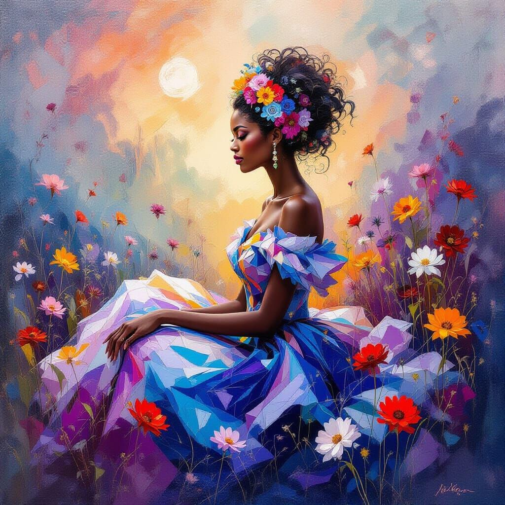 Viviavieine Kamwakyi: A Sky's Palette on Silk