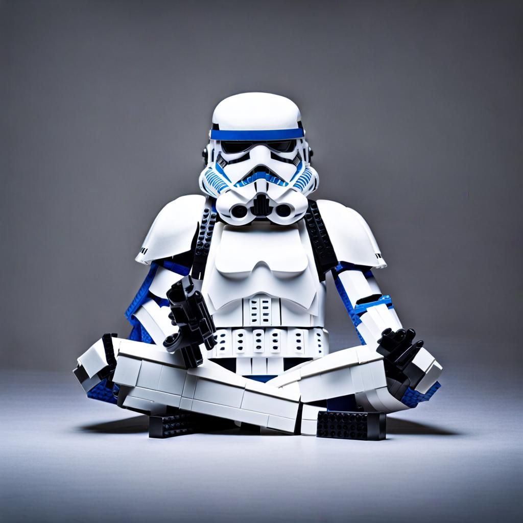 Blue Meditating Storm Trooper