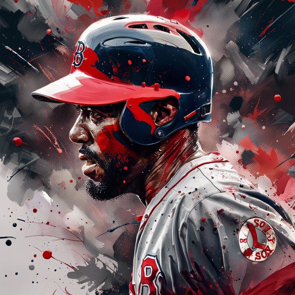 Red Sox Home Run: Mixed-Media Baseball Masterpiece