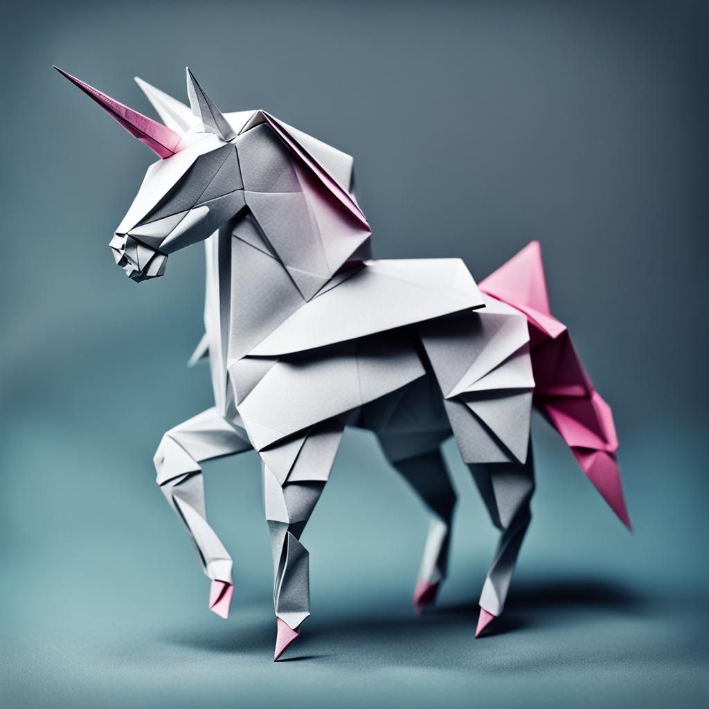 Origami Unicorn in Bladerunner Style