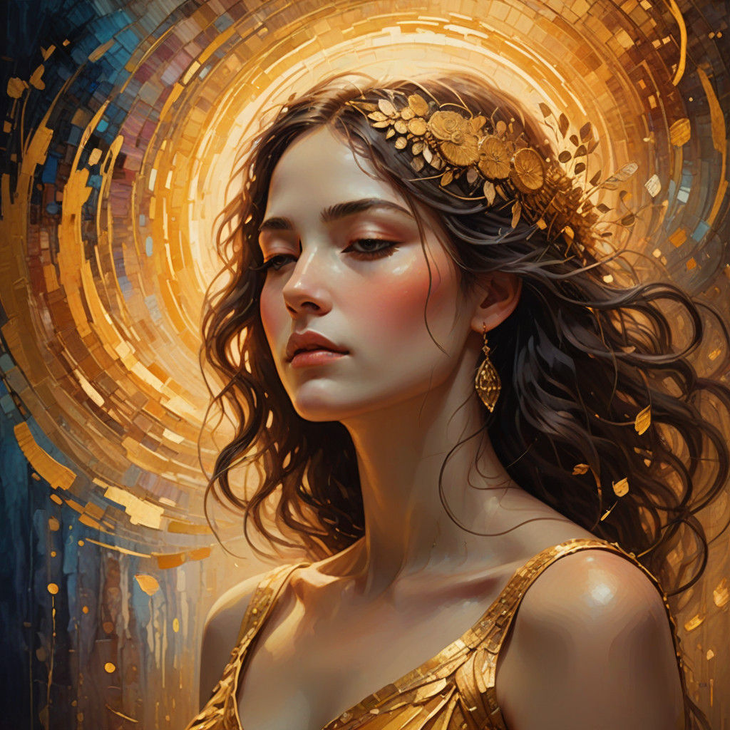 Ethereal Serenity: A Spiritual Figure in Golden Radiance