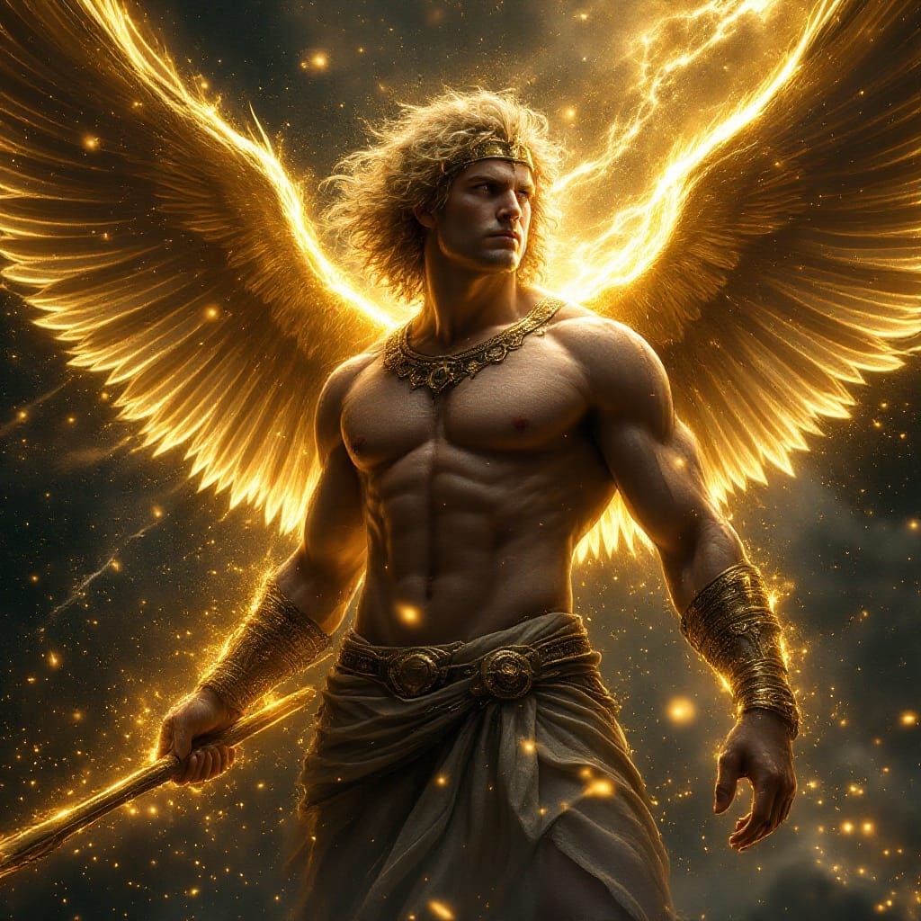 Greek God Phanes in Glowing Elegance