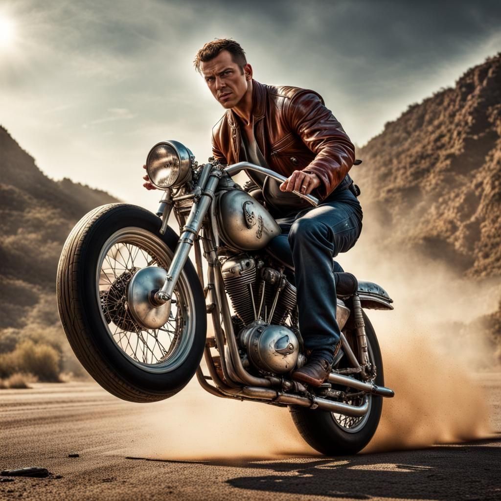 Hyperrealistic Hollywood Stuntman in Cinematic Style