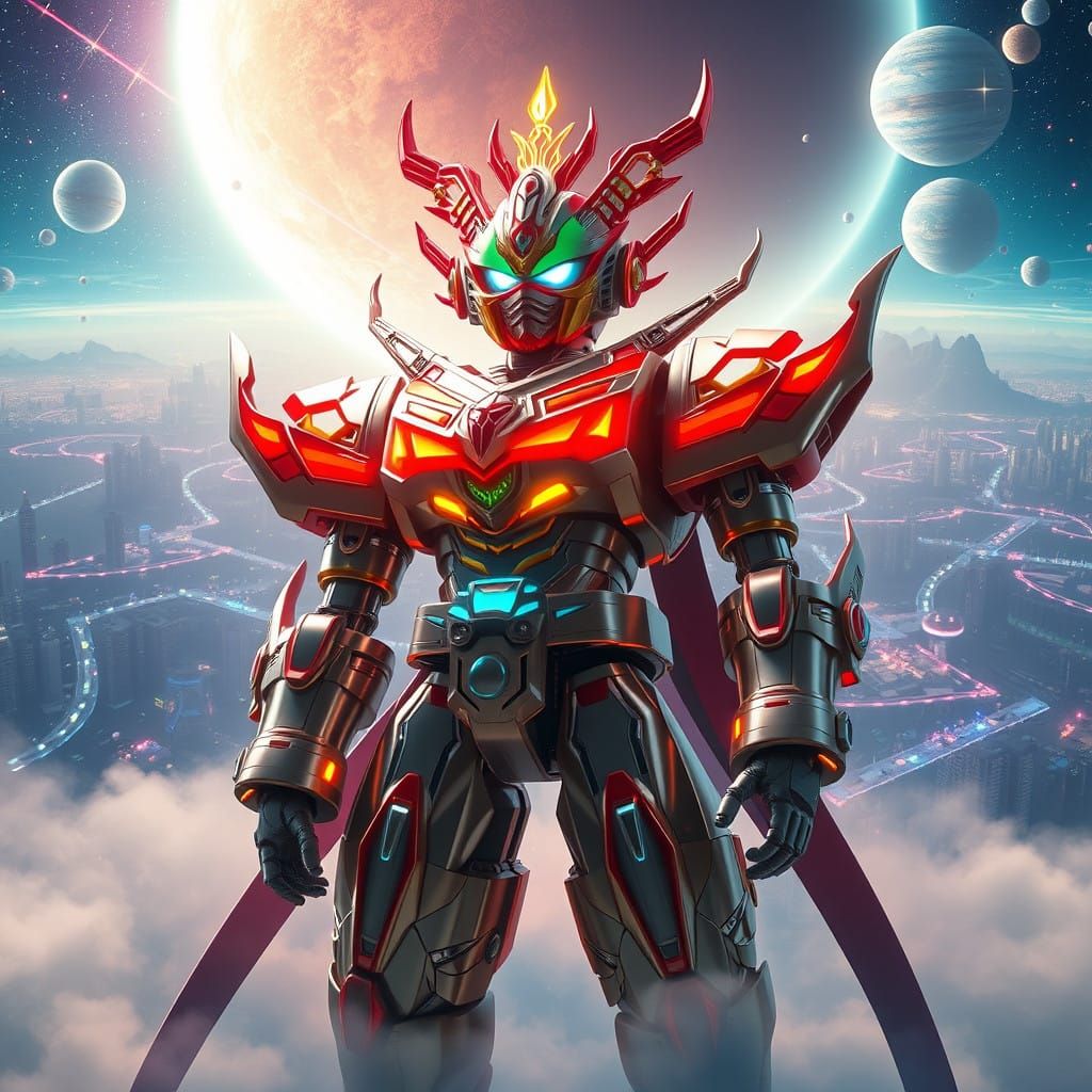 Machine God Enzukai in Dystopian Sci-Fi Metropolis