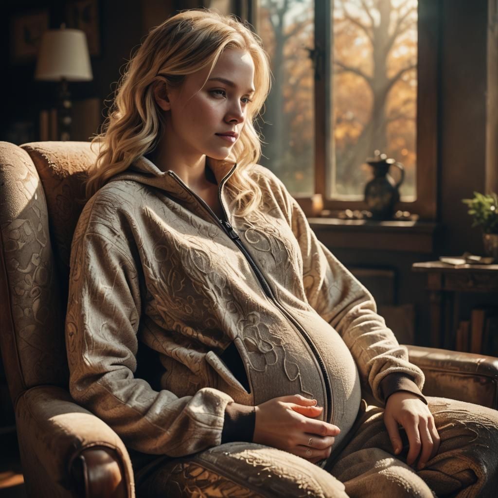 Pregnant Woman in Fleece: Fantasy Concept Art