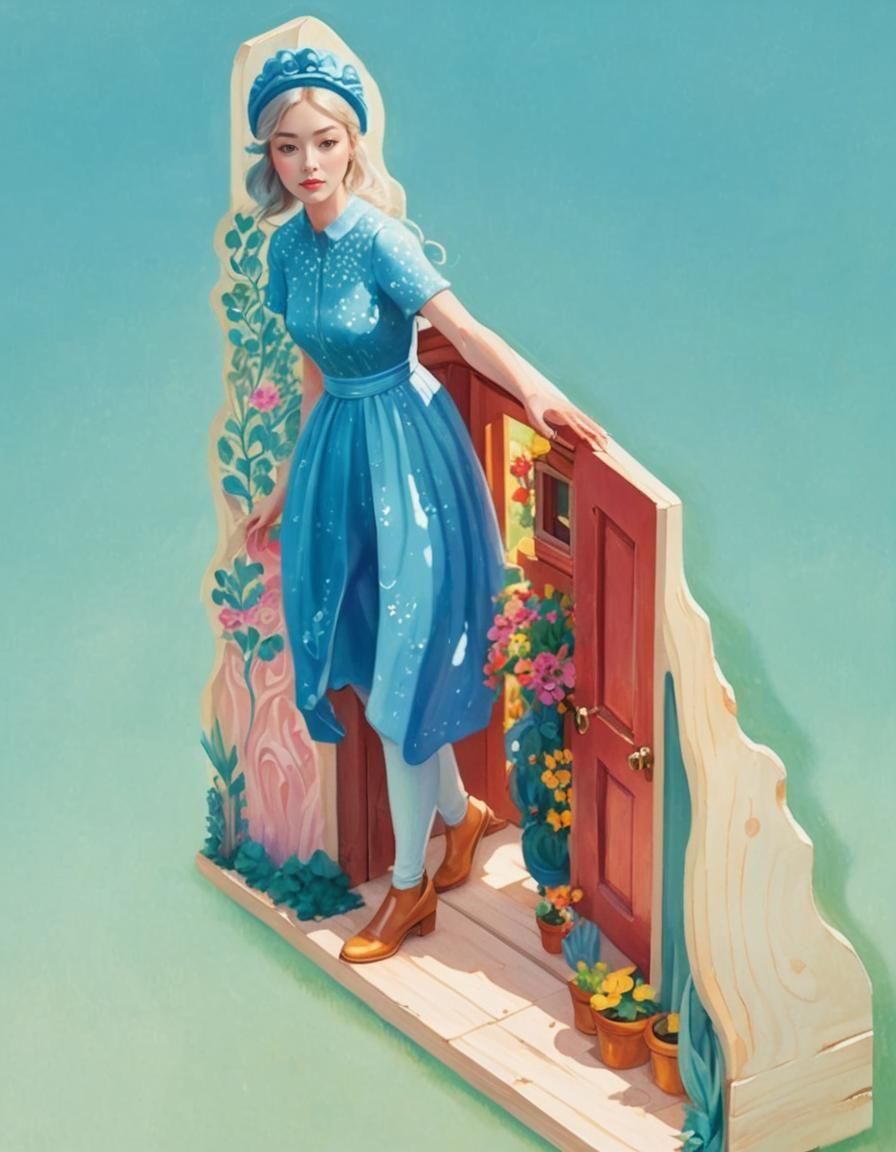 Cute Tiny House with Woman