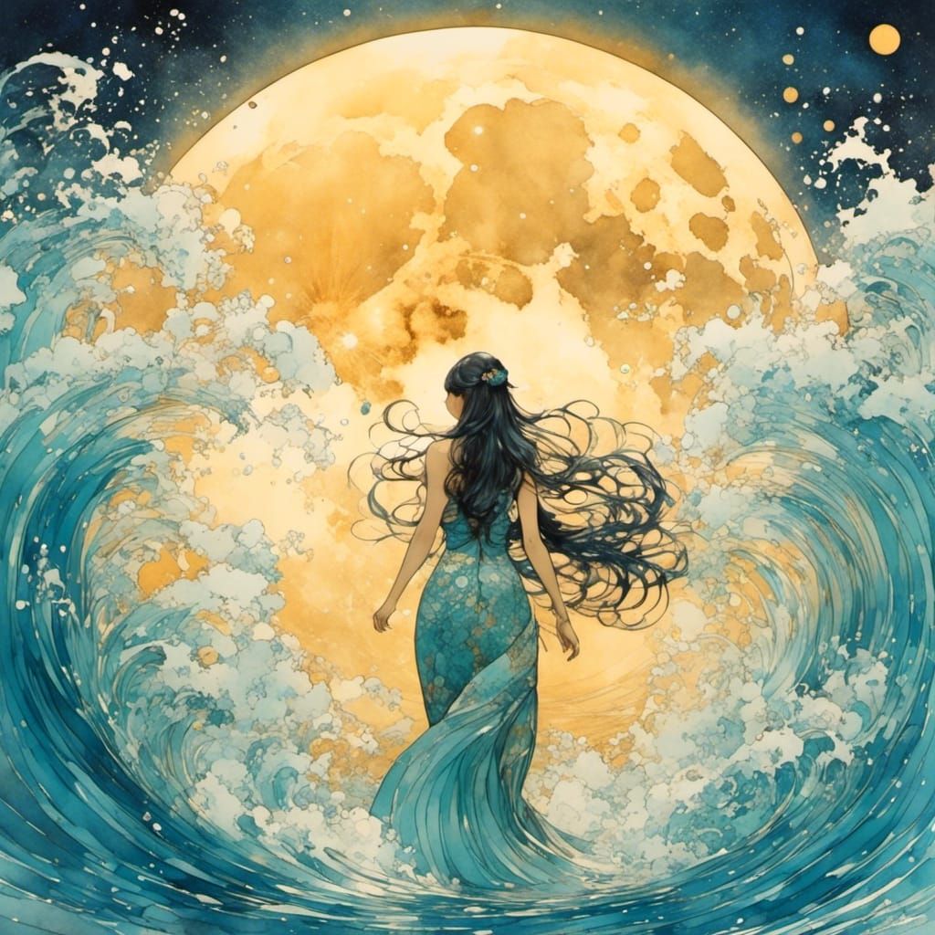 Catching the moon at hightide