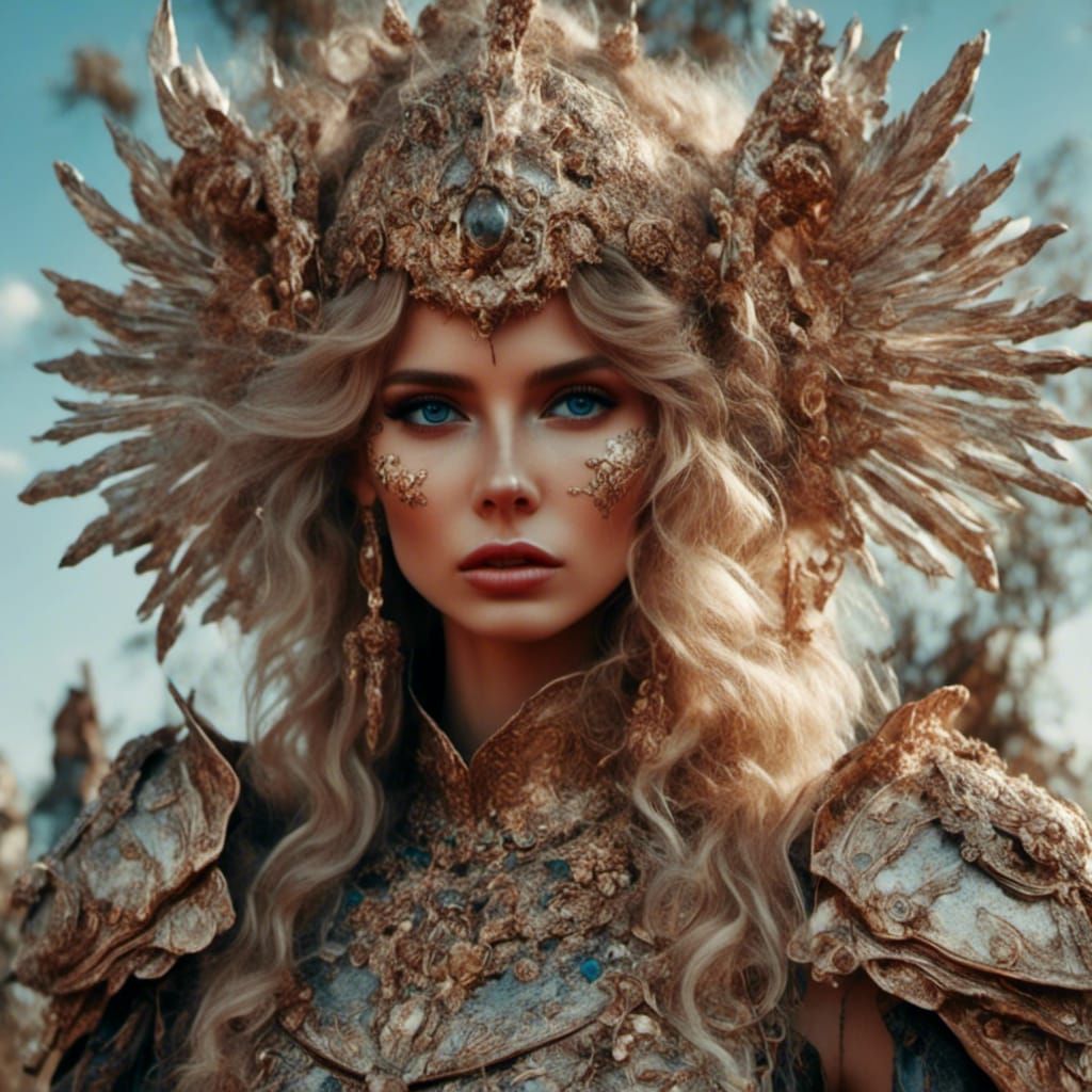 Beautiful Female Warrior Portrait in Photorealistic Style