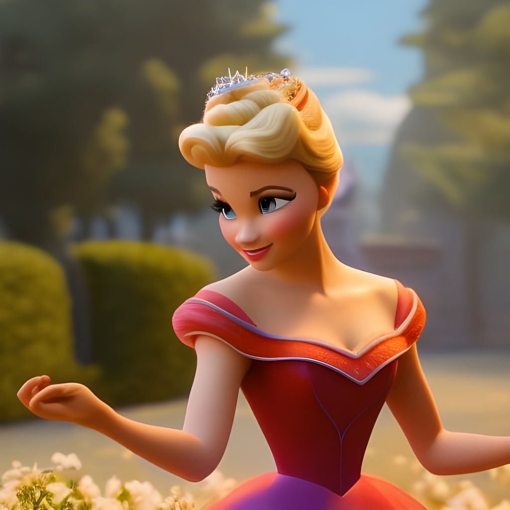 Cinderella Portrait in 3D Digital Art Style