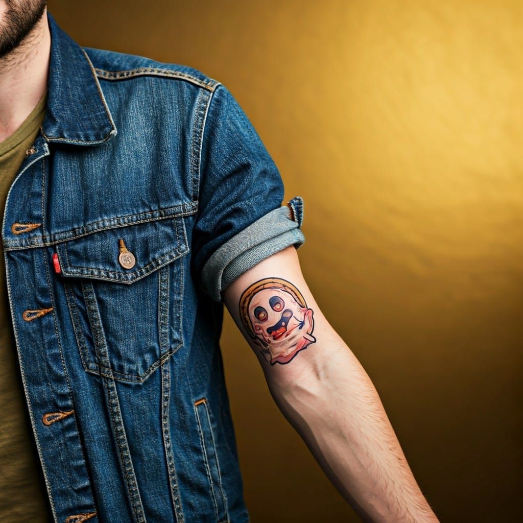 Pizza Ghost Tattoo in Illustrative Style