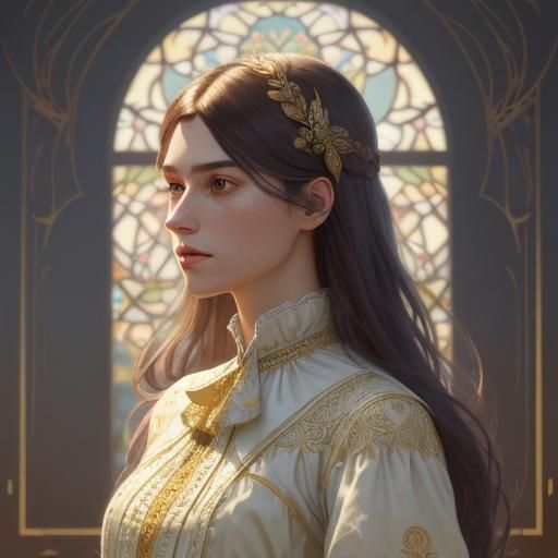 Victorian Anastasia Portrait in Art Nouveau Style