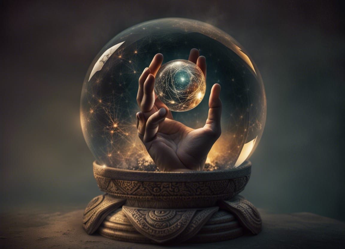 Mystical Soothsayer Hands with Glass Sphere