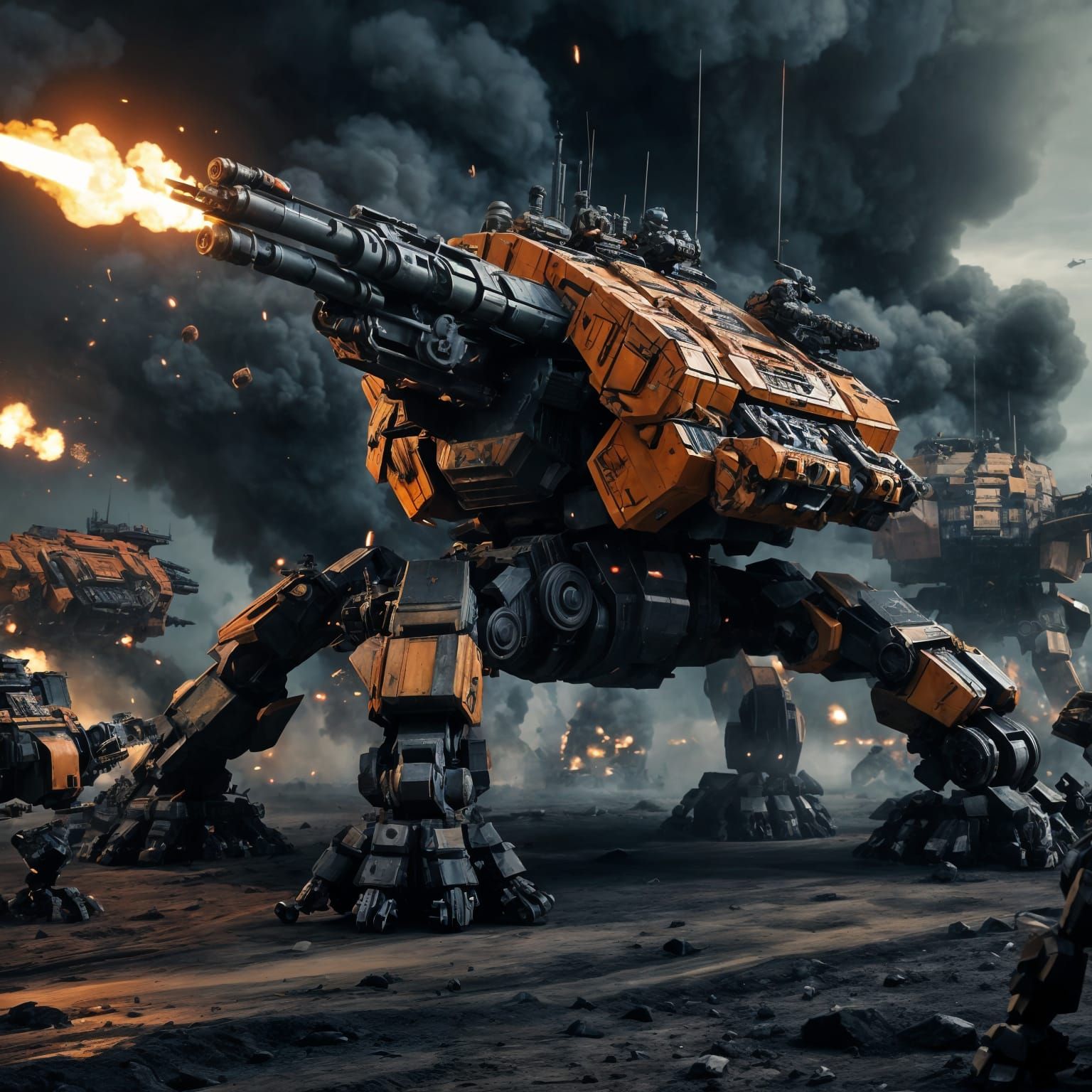 Giant Multi-Legged Tank in Warzone, Zoids Style