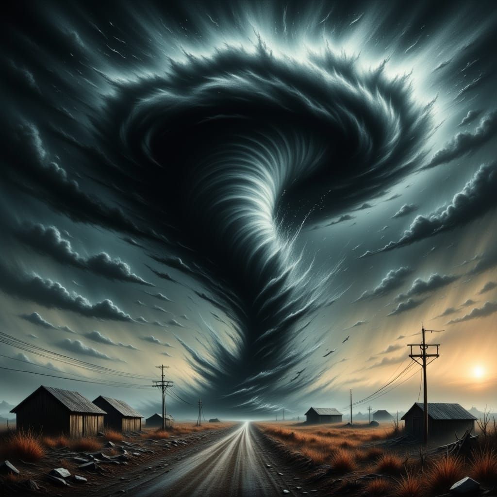 Turbulent Vortex in a Rural Landscape