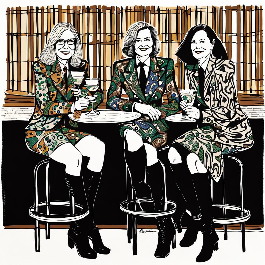 Female Lawyers Enjoying Martinis After Work