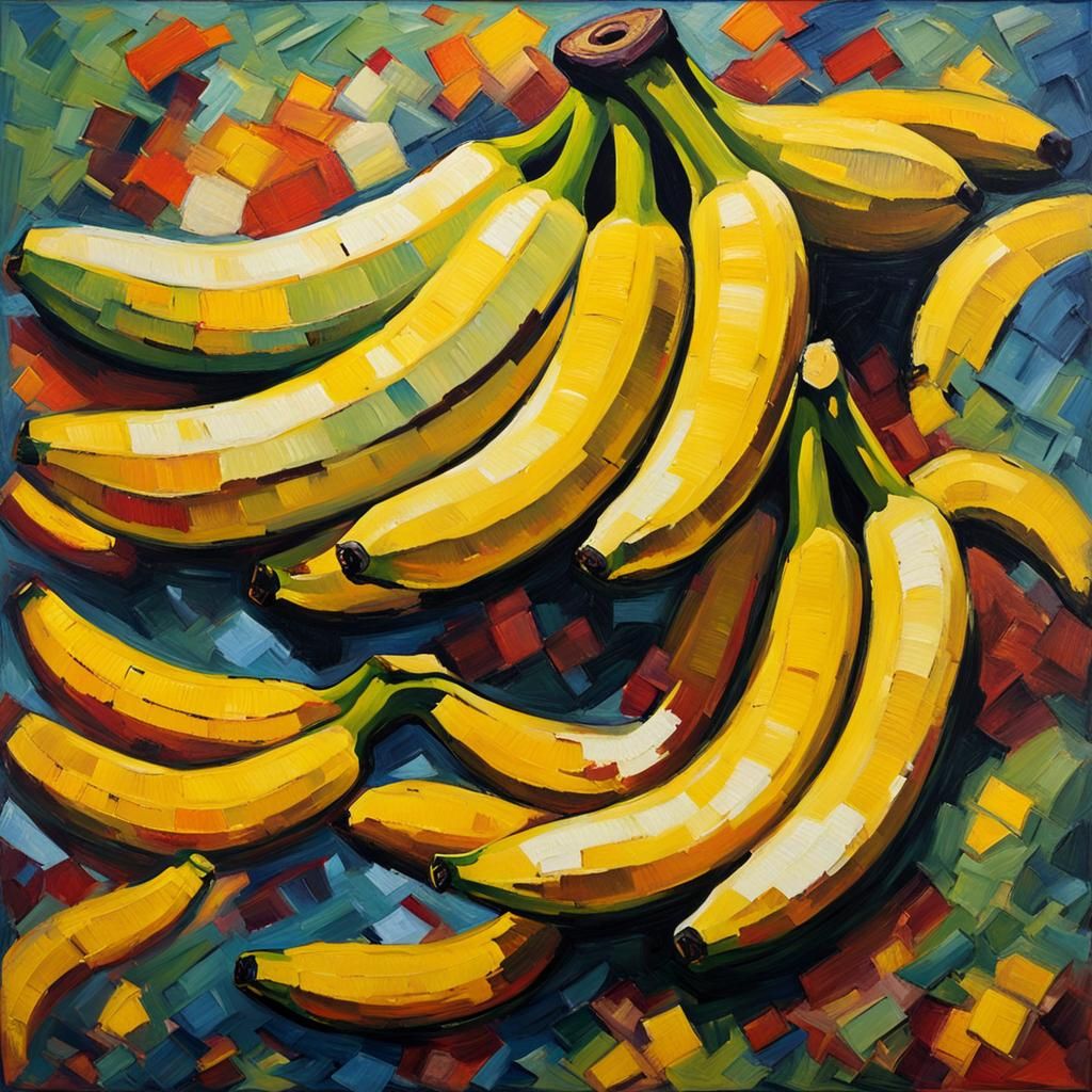 Banana in Neo-Impressionist Expressionist Style