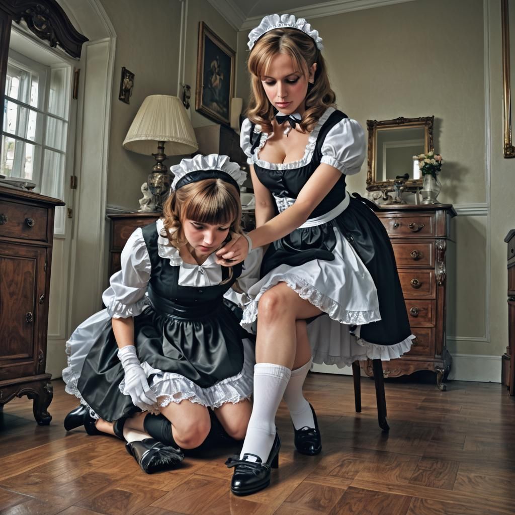 Hyperrealistic Sissy Maid in French Maid Dress