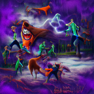 Surreal Vampire Tornado Monster Digital Illustration