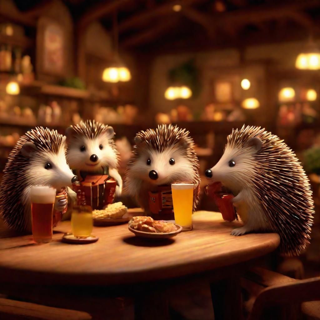 Hedgehogs Celebrate Oktoberfest: Pixar-Style 3D Animation