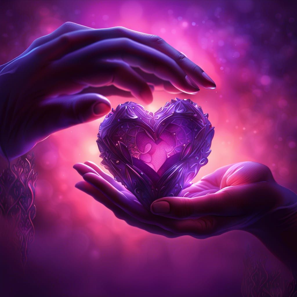 Crystal Heart Exchange: Dramatic Digital Painting