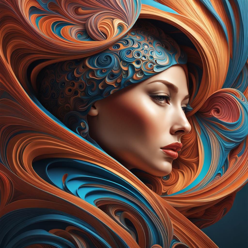 Abstract Portrait with Impasto and Dynamic Lighting