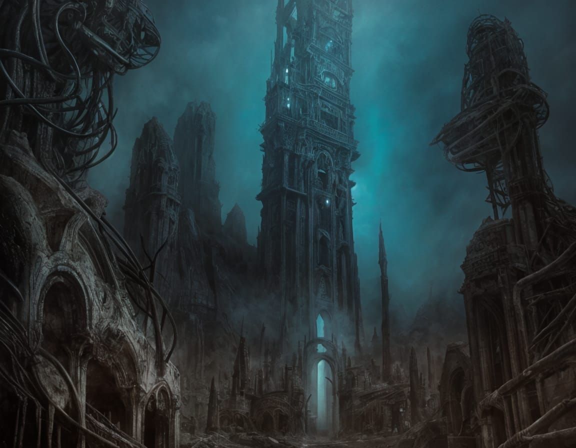 Dark Surreal Landscape in Gothic Style