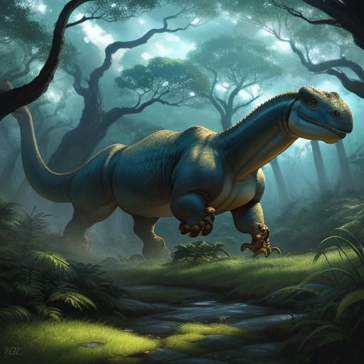 Arlo the Apatosaurus in Anime Style