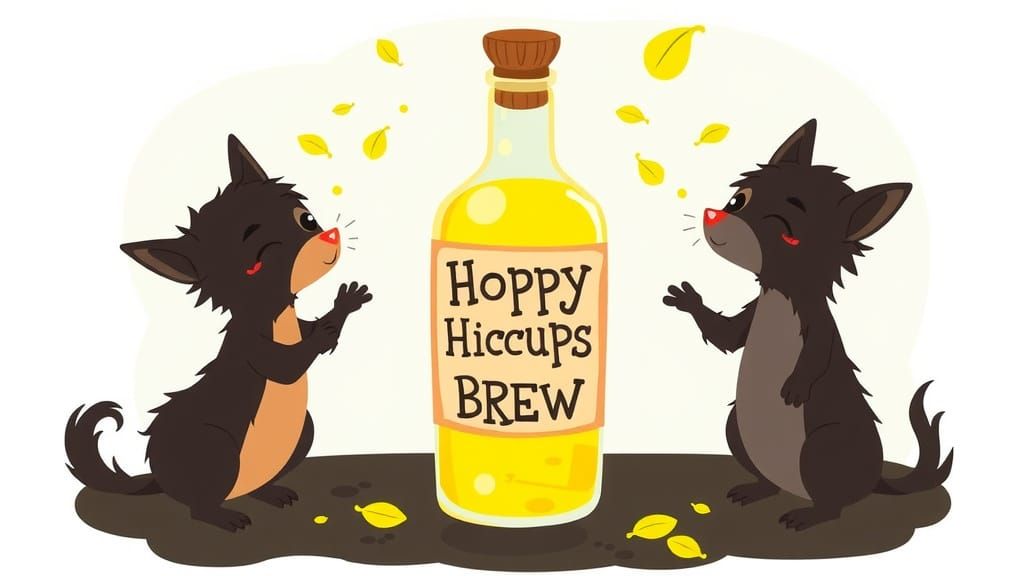 Mirthful Hiccup Elixir in Whimsical Packaging