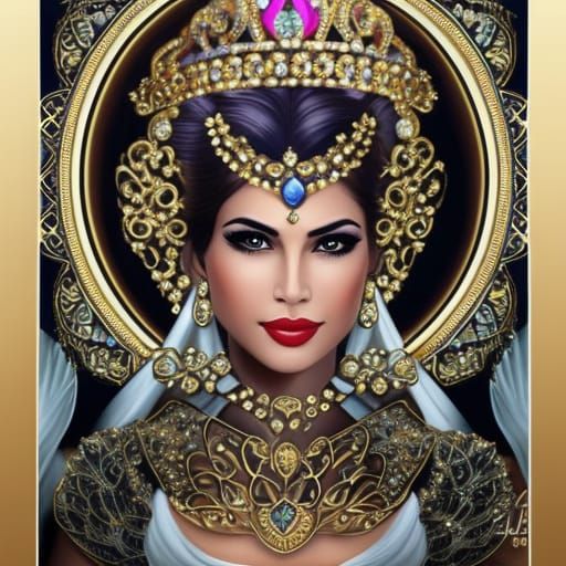 Woman with Jeweled Filigree Crown Concept Art