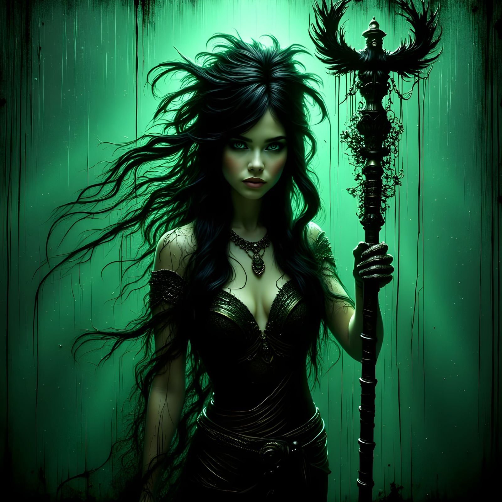 Norse Goddess of Ploughing in Black Paint