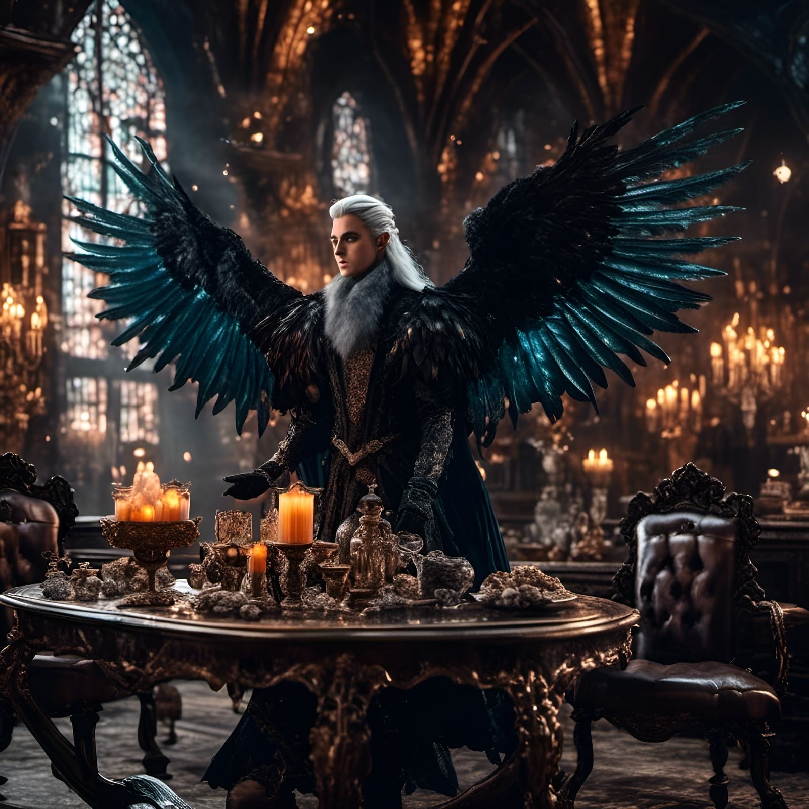 Crystalline Dark Elf Angel in Hogwarts