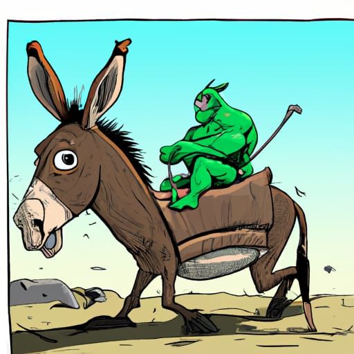 Shrek and Donkey Comic Book Art