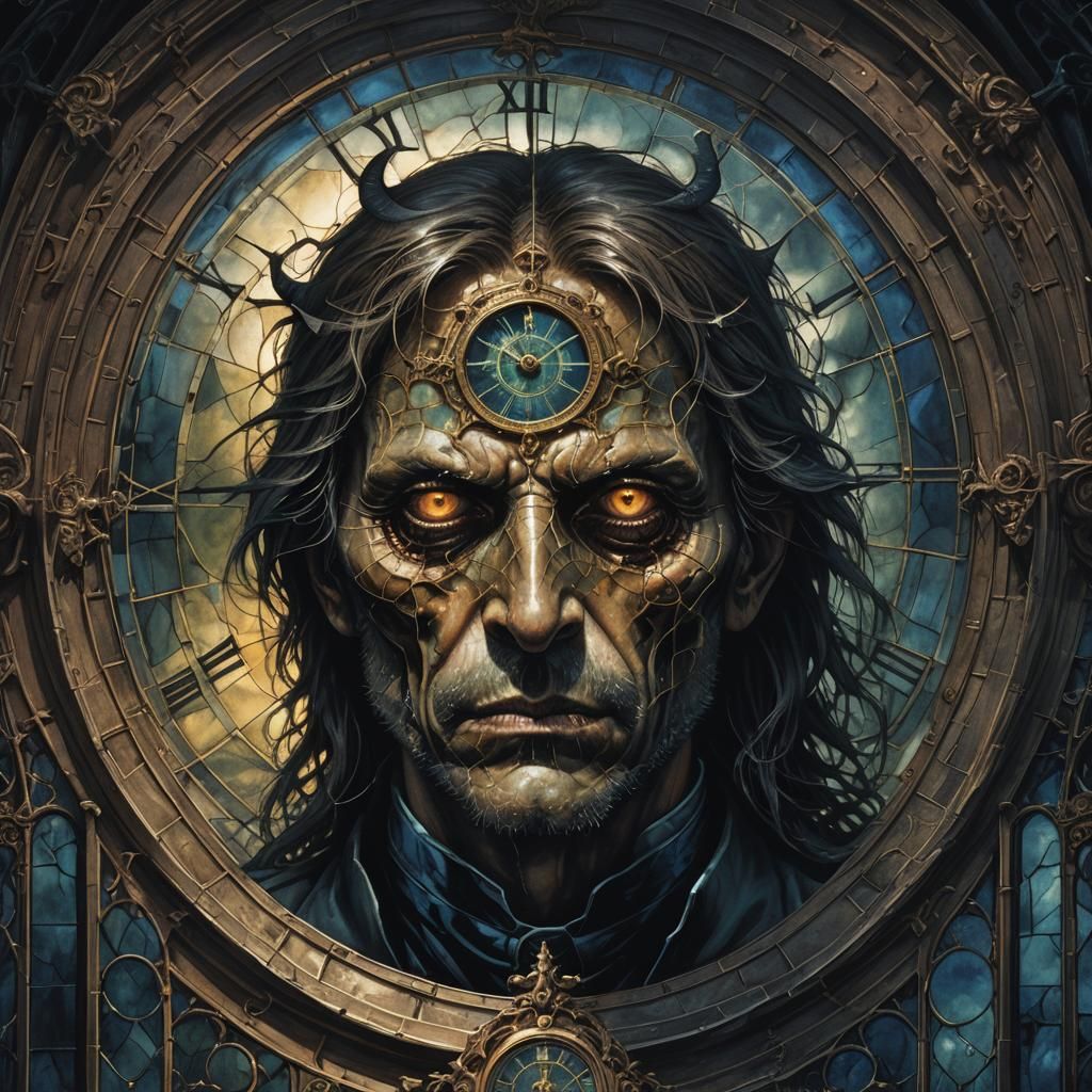 Guilty Demon with Mirror Eyes in Dark Fantasy Style