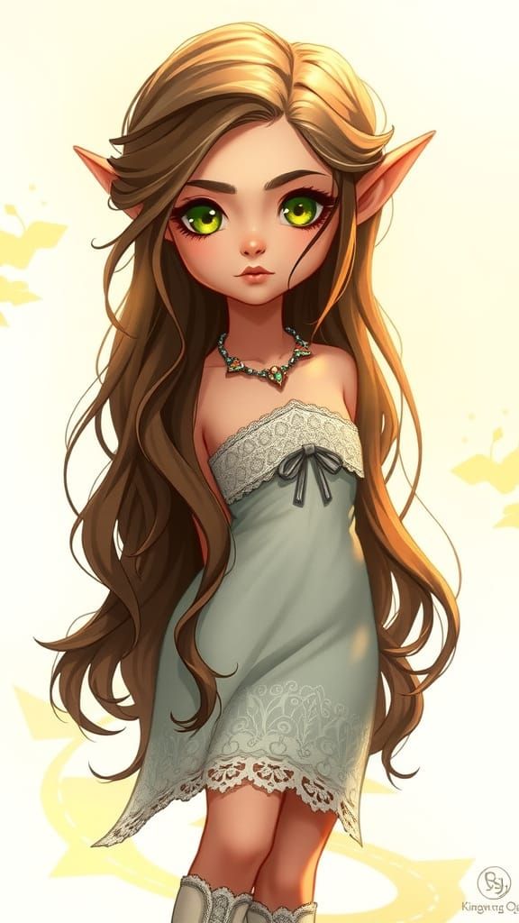 Ethereal Elf Maiden in Whimsical Dreamlike Style