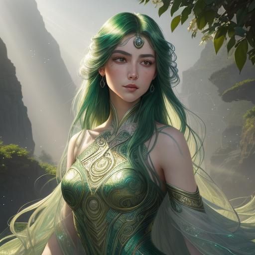 Ethereal Botanical Beauty in Art Nouveau Style