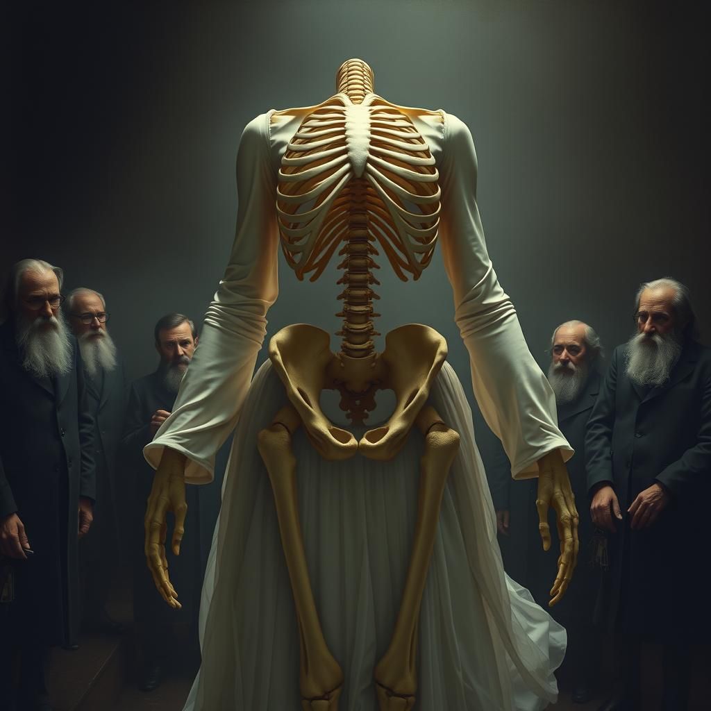 Surreal Anatomical Fusion in Gothic Realism Style