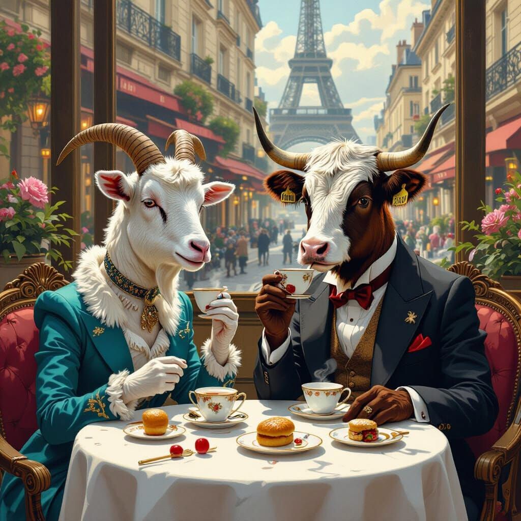 Goats and Cows Have High Tea in Paris