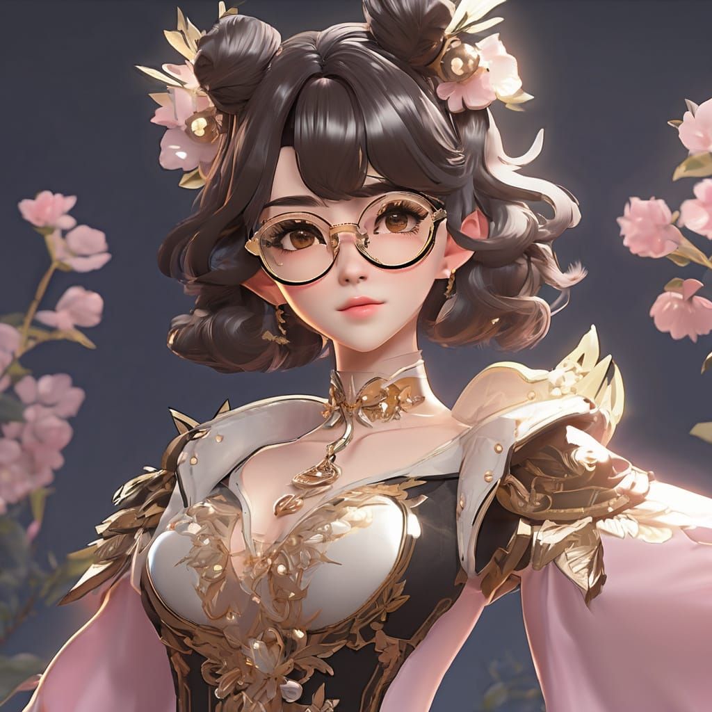 Anime Female Dwarf Portrait in Pastel Colors