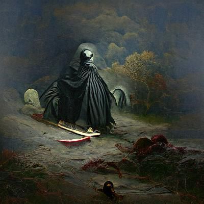Grim Reaper in Gothic Horror Style