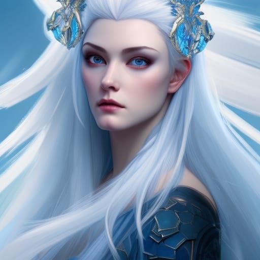 Ice Queen Portrait in Digital Art Style
