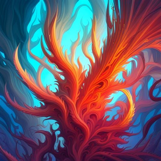 Phosphorescent Demon in Abstract Style