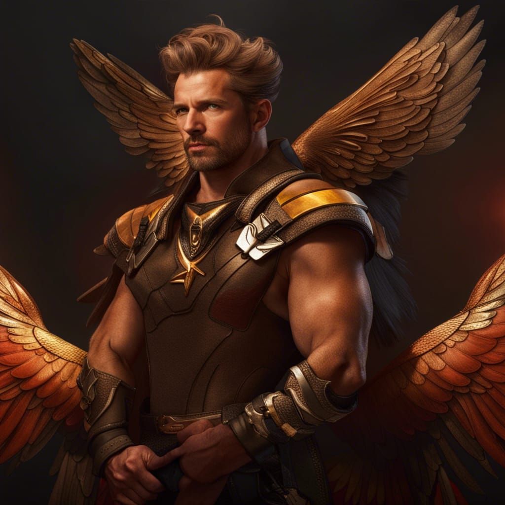 Hawkman-Inspired Fantasy Character with Wings