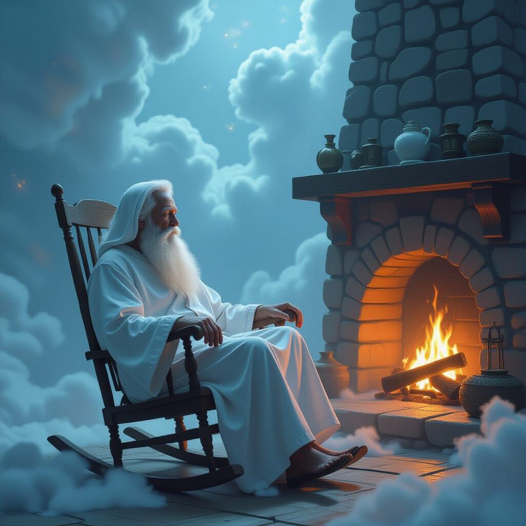 Surreal Pocket Dimension: Old Man in White Robe