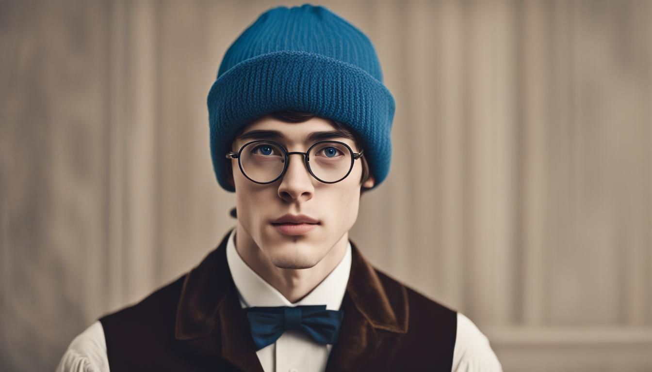 Young Man Dancing in 1800s Ballroom Photograph